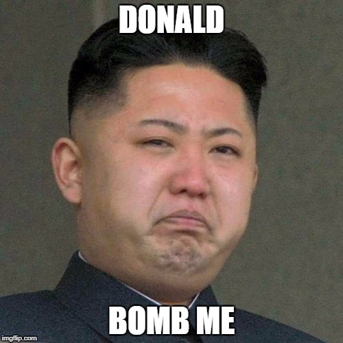 Kim Jon Un | DONALD; BOMB ME | image tagged in kim jon un | made w/ Imgflip meme maker
