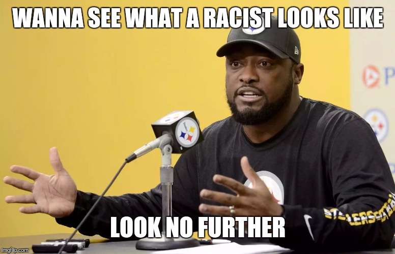 Mike Tomlin | WANNA SEE WHAT A RACIST LOOKS LIKE; LOOK NO FURTHER | image tagged in mike tomlin | made w/ Imgflip meme maker