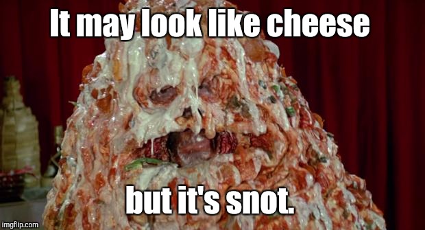 It may look like cheese but it's snot. | made w/ Imgflip meme maker