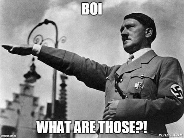 hitler | BOI; WHAT ARE THOSE?! | image tagged in hitler | made w/ Imgflip meme maker