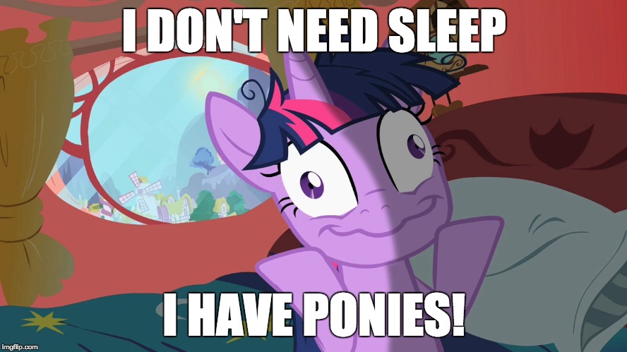 I DON'T NEED SLEEP; I HAVE PONIES! | made w/ Imgflip meme maker