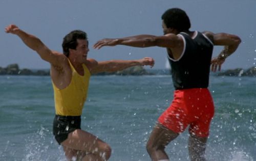 High Quality apollo creed rocky balboa beach1 Blank Meme Template