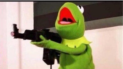 kermit with an ak47 Blank Meme Template