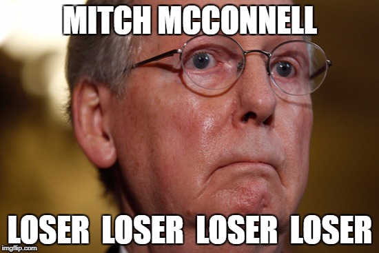 MITCH MCCONNELL; LOSER  LOSER  LOSER  LOSER | image tagged in mitch mcconnell | made w/ Imgflip meme maker