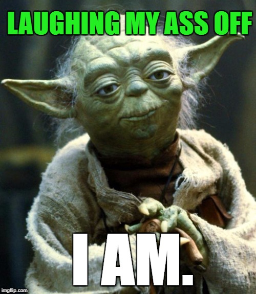 Star Wars Yoda Meme | LAUGHING MY ASS OFF I AM. | image tagged in memes,star wars yoda | made w/ Imgflip meme maker