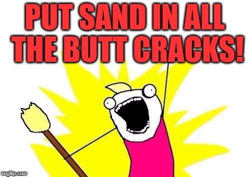 X All The Y Meme | PUT SAND IN ALL THE BUTT CRACKS! | image tagged in memes,x all the y | made w/ Imgflip meme maker