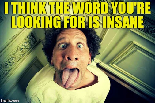 I THINK THE WORD YOU'RE LOOKING FOR IS INSANE | made w/ Imgflip meme maker
