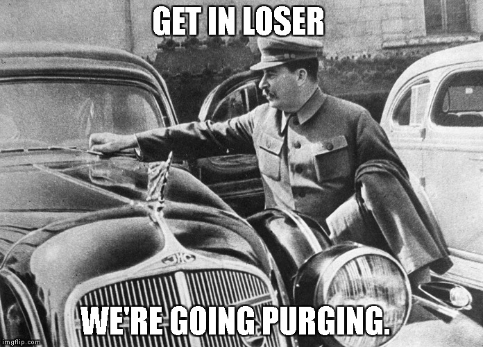 GET IN LOSER; WE'RE GOING PURGING. | made w/ Imgflip meme maker