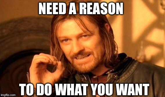 One Does Not Simply Meme | NEED A REASON TO DO WHAT YOU WANT | image tagged in memes,one does not simply | made w/ Imgflip meme maker