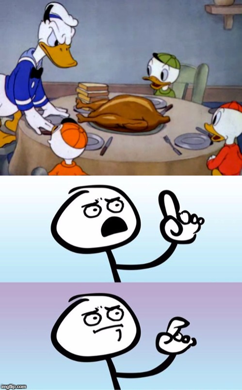 Donald Duck...eating a duck? 