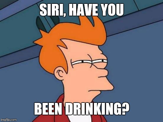 Futurama Fry Meme | SIRI, HAVE YOU BEEN DRINKING? | image tagged in memes,futurama fry | made w/ Imgflip meme maker