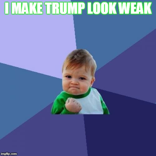 Success Kid Meme | I MAKE TRUMP LOOK WEAK | image tagged in memes,success kid | made w/ Imgflip meme maker