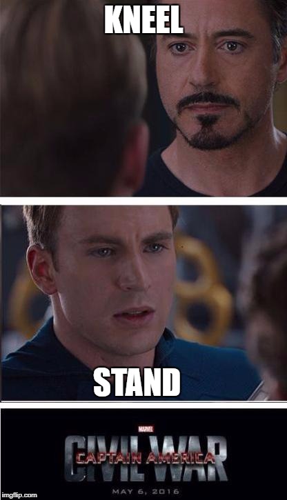 Marvel Civil War 2 Meme | KNEEL; STAND | image tagged in memes,marvel civil war 2 | made w/ Imgflip meme maker