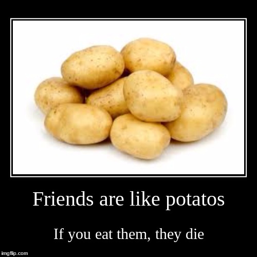 potatos | image tagged in funny,demotivationals,potatoes,memes,lol,doge | made w/ Imgflip demotivational maker