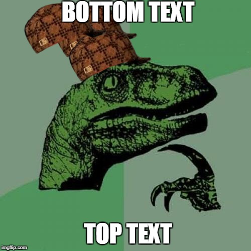 is this memes? | BOTTOM TEXT; TOP TEXT | image tagged in memes,philosoraptor,scumbag | made w/ Imgflip meme maker