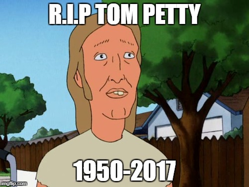R.I.P TOM PETTY; 1950-2017 | image tagged in tom petty,rip,dead | made w/ Imgflip meme maker