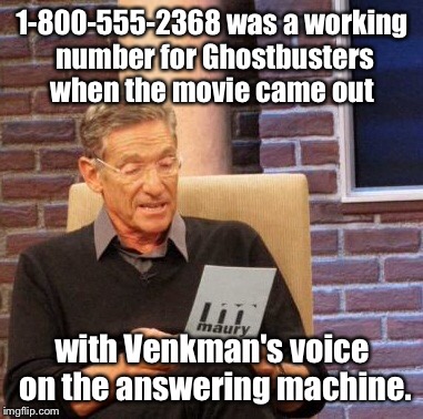 Maury Lie Detector Meme | 1-800-555-2368 was a working number for Ghostbusters when the movie came out with Venkman's voice on the answering machine. | image tagged in memes,maury lie detector | made w/ Imgflip meme maker