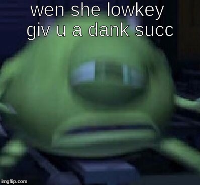 wen she lowkey giv u a dank succ | image tagged in succ | made w/ Imgflip meme maker