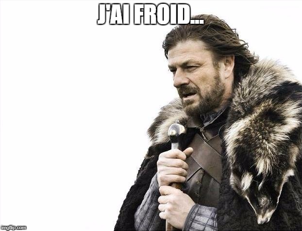 Brace Yourselves X is Coming | J'AI FROID... | image tagged in memes,brace yourselves x is coming | made w/ Imgflip meme maker