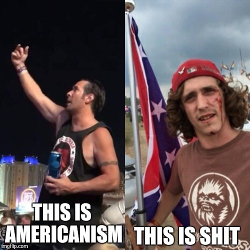 That Brave Soul in Las Vegas Should Epitomize Patriotism For Us All | THIS IS AMERICANISM; THIS IS SHIT | image tagged in las vegas,politics,america,confederate flag,american | made w/ Imgflip meme maker