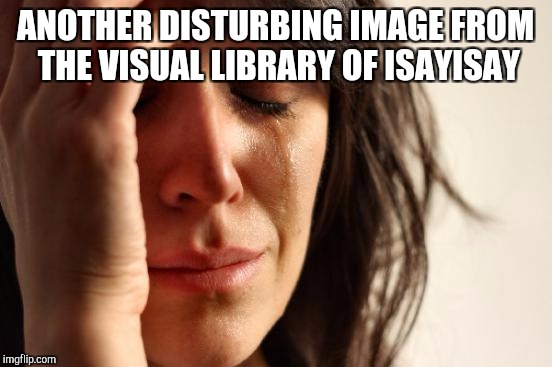 First World Problems Meme | ANOTHER DISTURBING IMAGE FROM THE VISUAL LIBRARY OF ISAYISAY | image tagged in memes,first world problems | made w/ Imgflip meme maker