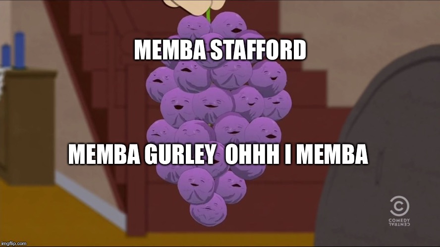 Member Berries Meme | MEMBA STAFFORD; MEMBA GURLEY 
OHHH I MEMBA | image tagged in memes,member berries | made w/ Imgflip meme maker