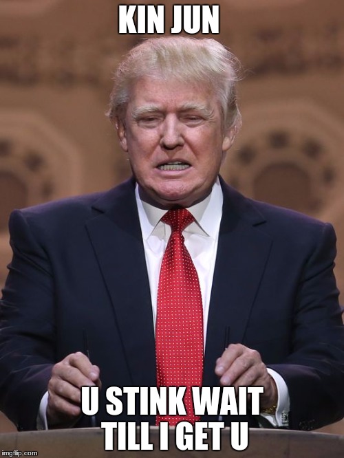 Donald Trump | KIN JUN; U STINK WAIT TILL I GET U | image tagged in donald trump | made w/ Imgflip meme maker
