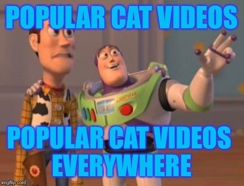 X, X Everywhere | POPULAR CAT VIDEOS; POPULAR CAT VIDEOS EVERYWHERE | image tagged in memes,x x everywhere | made w/ Imgflip meme maker