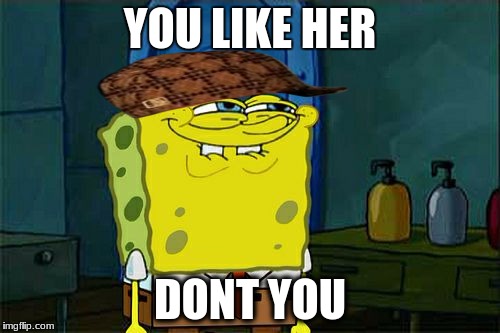 Don't You Squidward Meme | YOU LIKE HER; DONT YOU | image tagged in memes,dont you squidward,scumbag | made w/ Imgflip meme maker