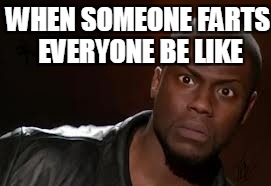 Kevin Hart Meme | WHEN SOMEONE FARTS EVERYONE BE LIKE | image tagged in memes,kevin hart the hell | made w/ Imgflip meme maker