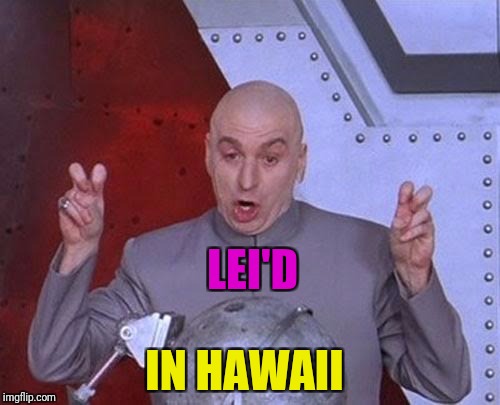 Dr Evil Laser Meme | LEI'D IN HAWAII | image tagged in memes,dr evil laser | made w/ Imgflip meme maker