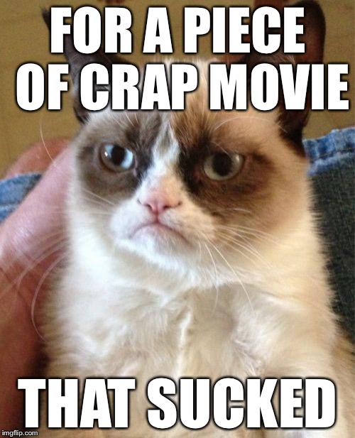 Grumpy Cat Meme | FOR A PIECE OF CRAP MOVIE THAT SUCKED | image tagged in memes,grumpy cat | made w/ Imgflip meme maker