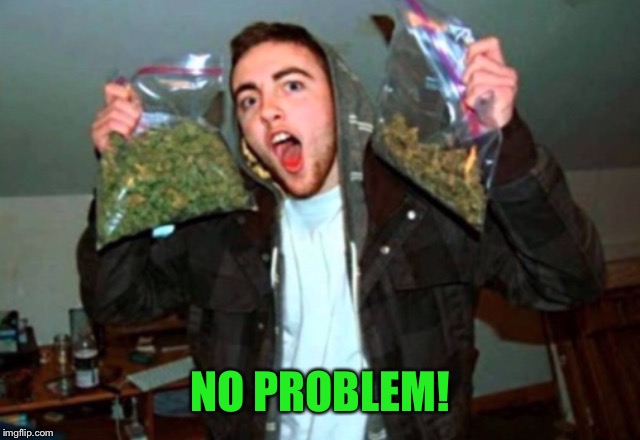 Kid with bags of weed | NO PROBLEM! | image tagged in kid with bags of weed | made w/ Imgflip meme maker