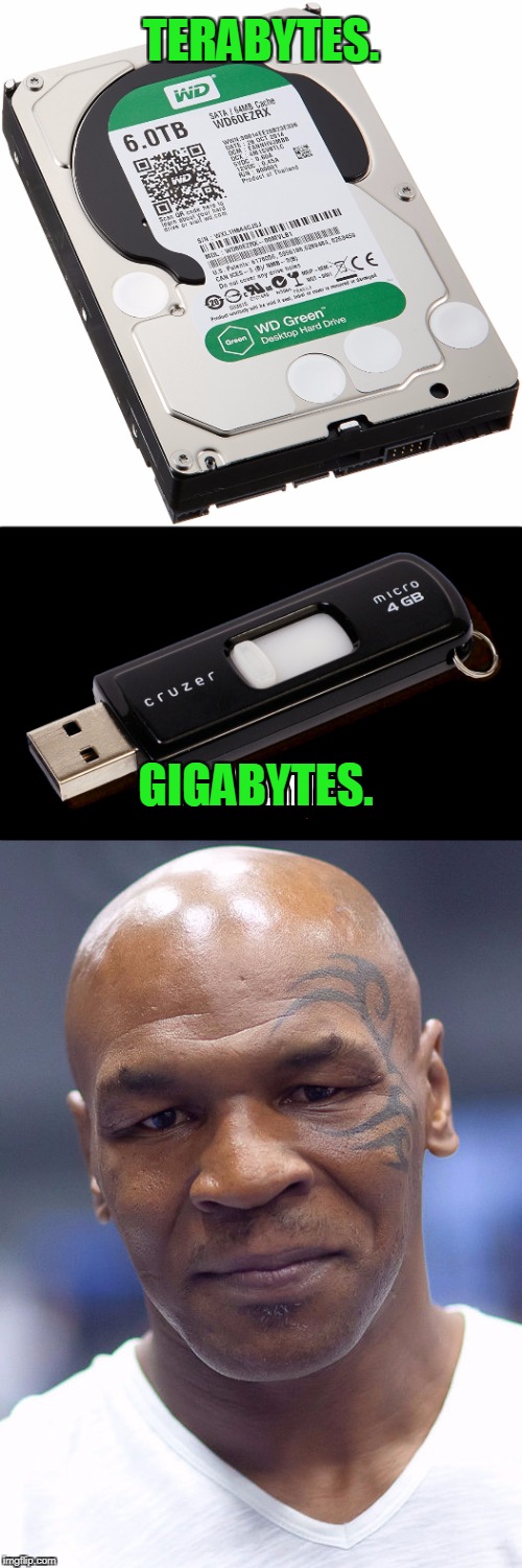 Common Ground | TERABYTES. GIGABYTES. | image tagged in mike tyson | made w/ Imgflip meme maker