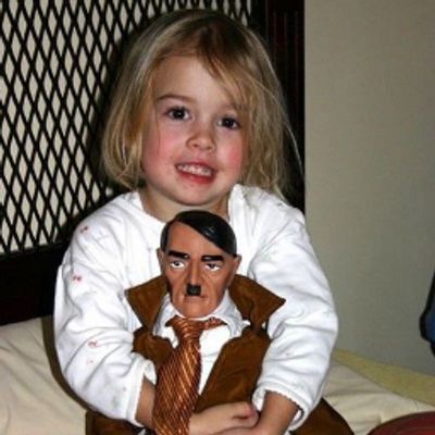 little girl with hitler doll Blank Meme Template