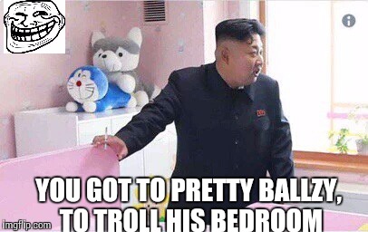 Dirty stuffed animals | YOU GOT TO PRETTY BALLZY, TO TROLL HIS BEDROOM | image tagged in nsfw,kim jong un | made w/ Imgflip meme maker
