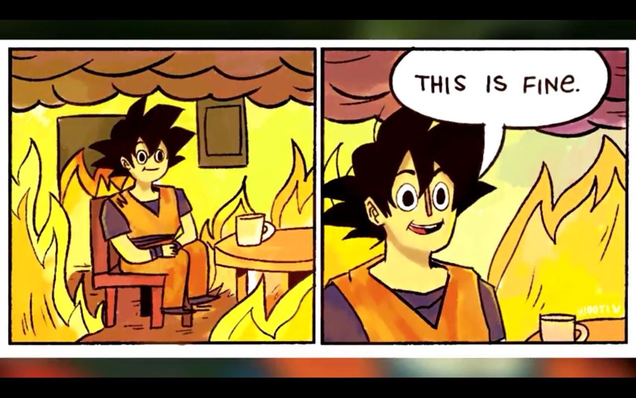 Dragon Ball this is fine Blank Template - Imgflip