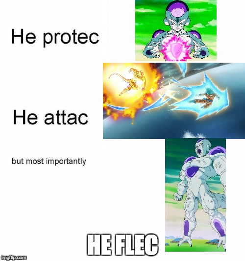 he protec | HE FLEC | image tagged in he protec | made w/ Imgflip meme maker