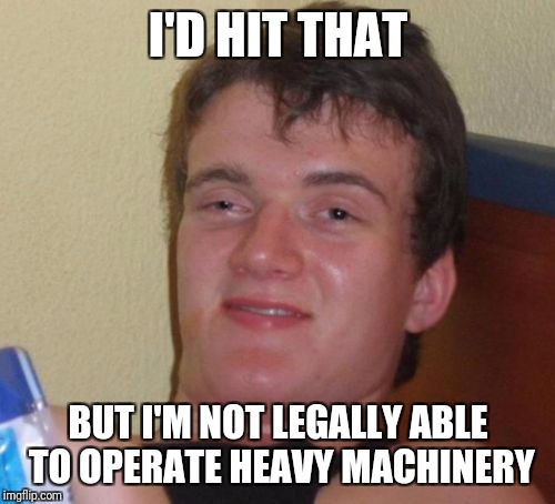10 Guy Meme | I'D HIT THAT BUT I'M NOT LEGALLY ABLE TO OPERATE HEAVY MACHINERY | image tagged in memes,10 guy | made w/ Imgflip meme maker