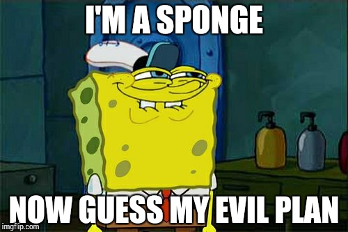 Don't You Squidward Meme | I'M A SPONGE NOW GUESS MY EVIL PLAN | image tagged in memes,dont you squidward | made w/ Imgflip meme maker