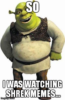Holy shit. Its been a year since I last logged on, I think... | SO; I WAS WATCHING SHREK MEMES... | image tagged in shrek | made w/ Imgflip meme maker