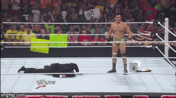 Beating You Down! | image tagged in gifs,alberto del rio,ricardo rodriguez | made w/ Imgflip video-to-gif maker