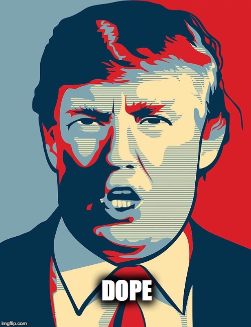 Trump Shepard Fairey | DOPE | image tagged in trump shepard fairey | made w/ Imgflip meme maker