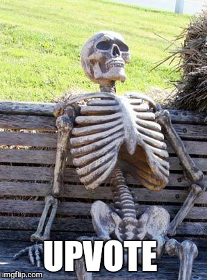 Waiting Skeleton Meme | UPVOTE | image tagged in memes,waiting skeleton | made w/ Imgflip meme maker