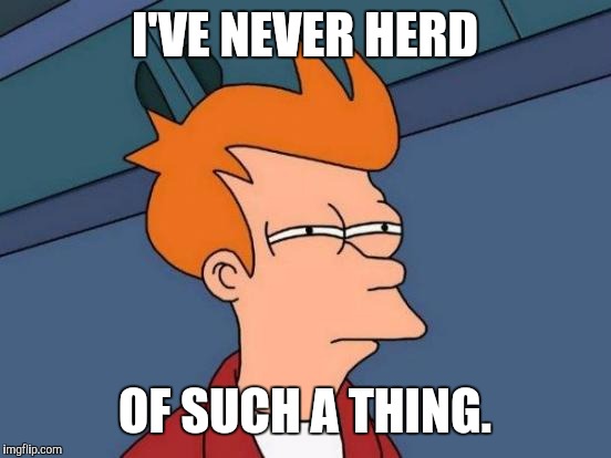 Futurama Fry Meme | I'VE NEVER HERD OF SUCH A THING. | image tagged in memes,futurama fry | made w/ Imgflip meme maker