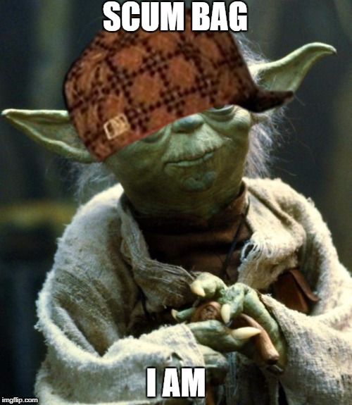 Star Wars Yoda Meme | SCUM BAG; I AM | image tagged in memes,star wars yoda,scumbag | made w/ Imgflip meme maker