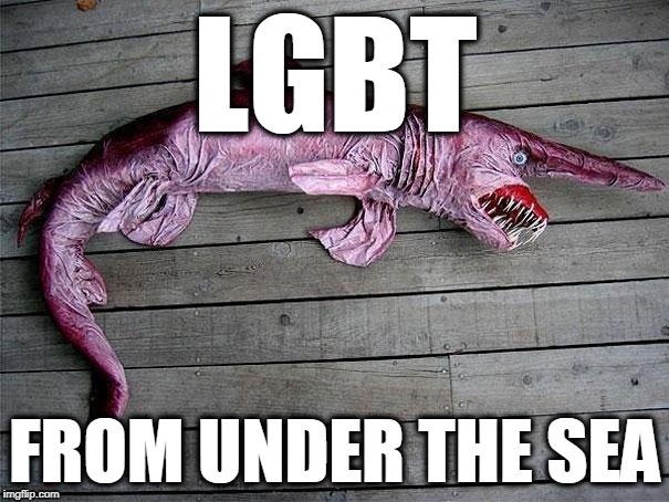 LGBT from under the sea | LGBT; FROM UNDER THE SEA | image tagged in lgbt,gay mafia,identity fascism,gay nazis | made w/ Imgflip meme maker