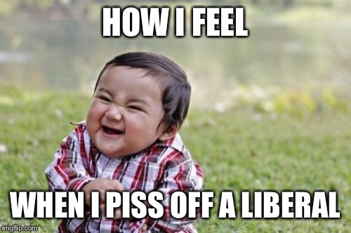 How I feel | HOW I FEEL; WHEN I PISS OFF A LIBERAL | image tagged in memes,libtards,liberal logic,how i feel | made w/ Imgflip meme maker