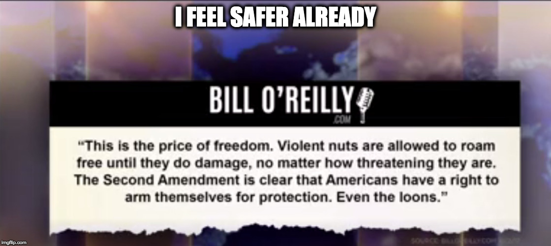 I FEEL SAFER ALREADY | image tagged in reallyoreilly | made w/ Imgflip meme maker
