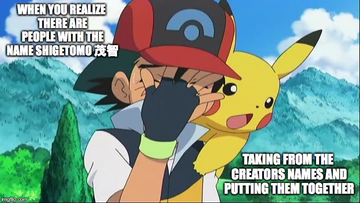 Shigetomo | WHEN YOU REALIZE THERE ARE PEOPLE WITH THE NAME SHIGETOMO 茂智; TAKING FROM THE CREATORS NAMES AND PUTTING THEM TOGETHER | image tagged in ash ketchum facepalm,memes,pokemon | made w/ Imgflip meme maker